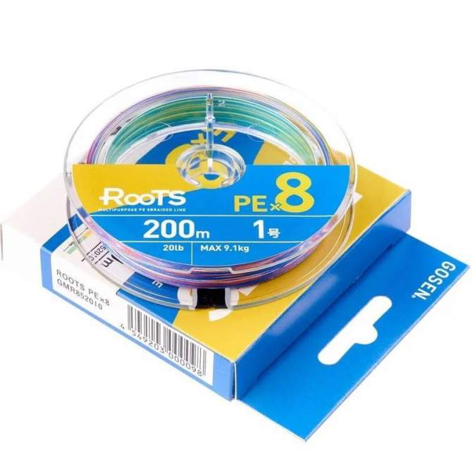 GOSEN Roots PE×8 200m #1.0 PE, Multicolor