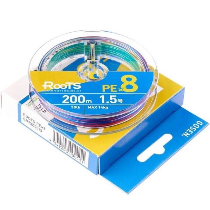 GOSEN Roots PE×8 200m #1.5 PE, Multicolor