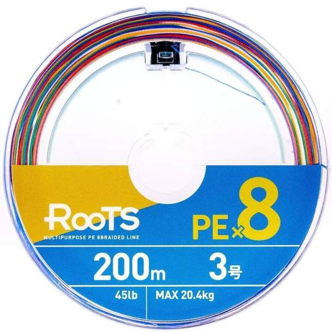 GOSEN Roots PE×8 200m #3.0 PE, Multicolor