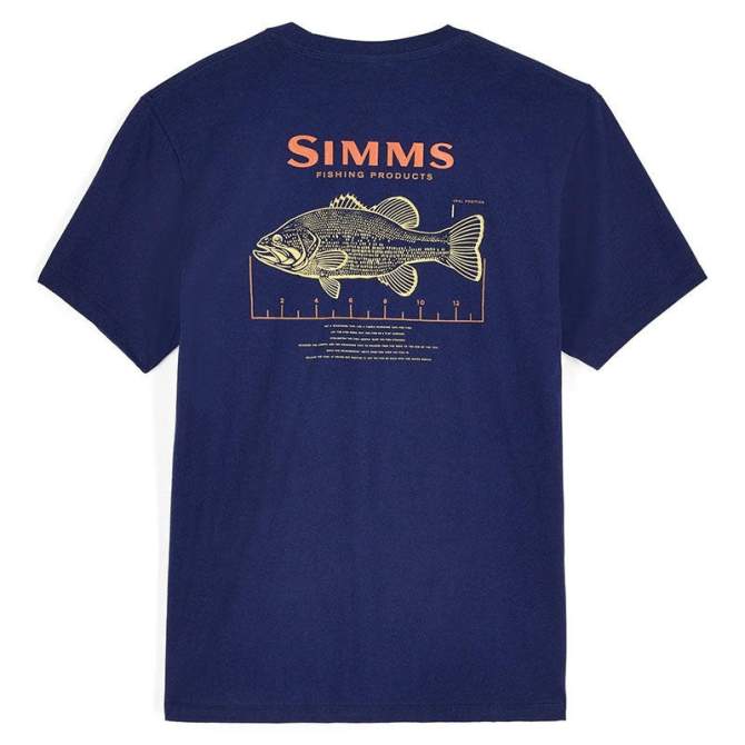 Simms Bass Ruler T-Shirt, Navy