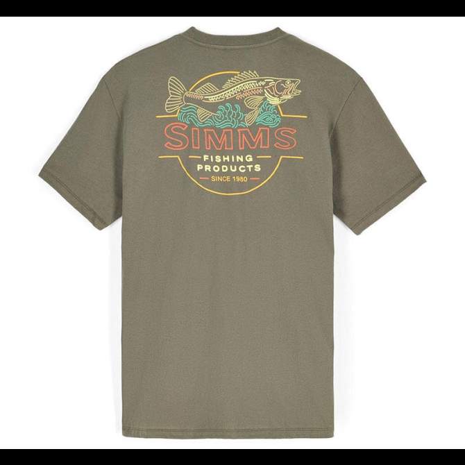 Simms Neon Draft T-Shirt, Army Green