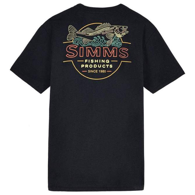 Simms Neon Draft T-Shirt, Black