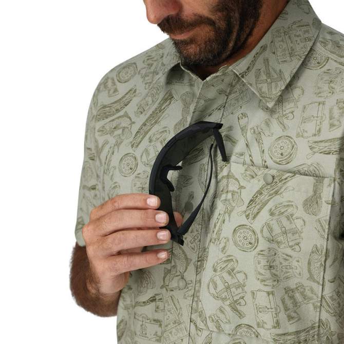 Simms Tailout SS Shirt, Camp Pale Pine