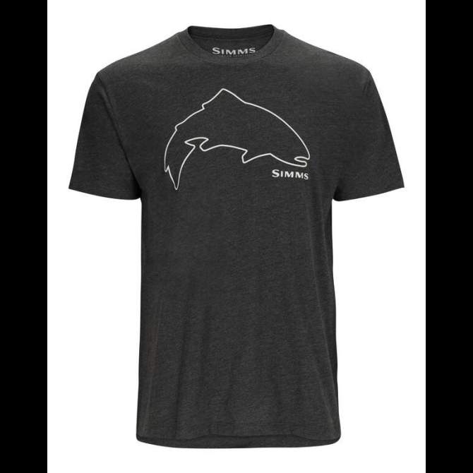 Simms Trout Outline T-Shirt, Charcoal Heather