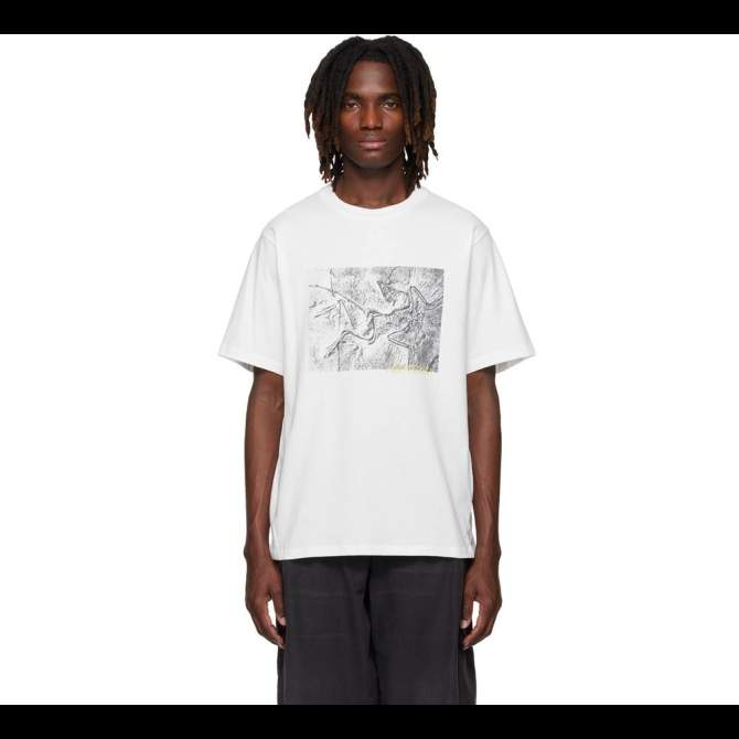 Arcteryx KRAGG COTTON LITHOGRAPHICA SS MENS, White Light