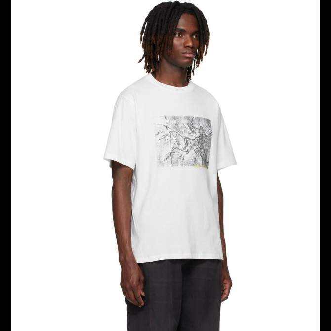 Arcteryx KRAGG COTTON LITHOGRAPHICA SS MENS, White Light