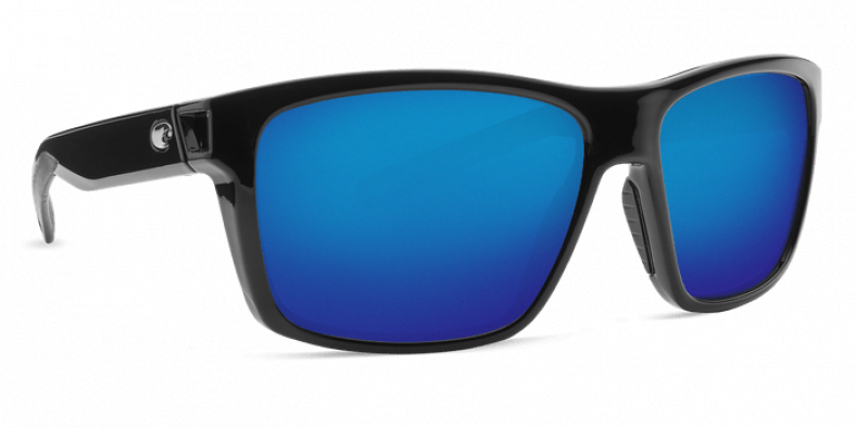 Costa Slack Tide, Blue Mirror 580P, Shiny Black Frame