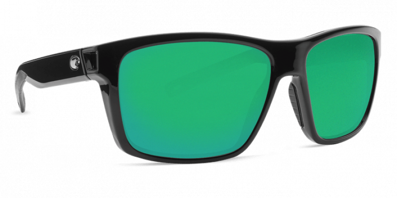 Costa Slack Tide, Green Mirror 580P, Shiny Black Frame