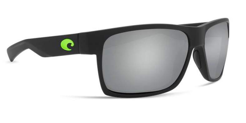 Очки Costa, Half Moon, Gray Silver Mirror 580P, Matte Black/Green Logo Frame