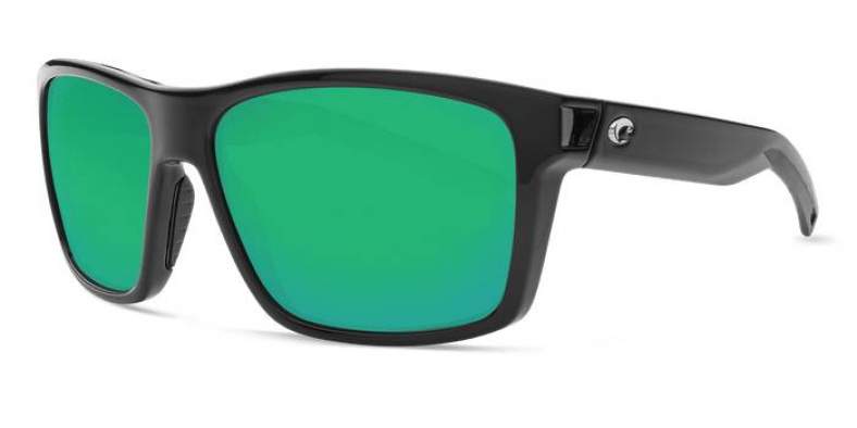 Costa Slack Tide, Green Mirror 580P, Shiny Black Frame