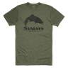 Simms Wood Trout Fill T-Shirt, Military Heather