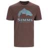 Simms Wood Trout Fill T-Shirt, Brown Heather