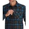 Simms Santee Flannel LS Shirt, Black-Bright Blue Window Pane Ombre
