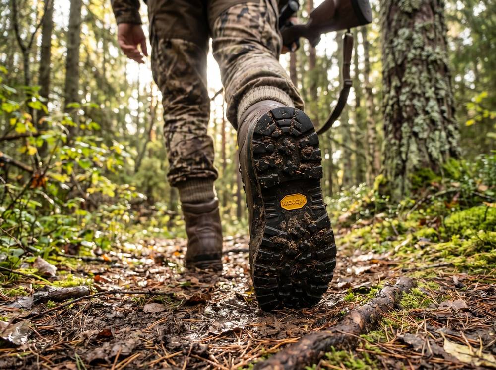 Протектор подошвы Vibram обеспечивает сцепление на мокрых камнях и грязи